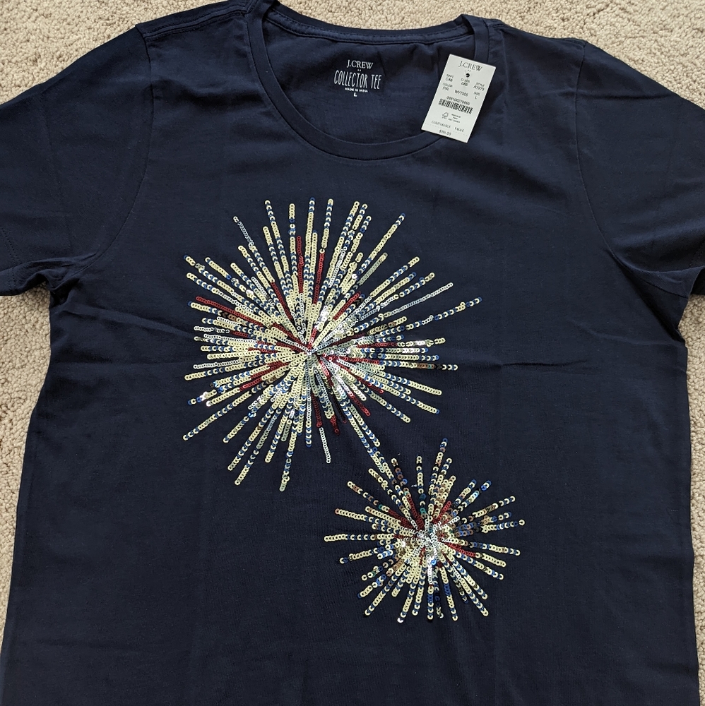 J.Crew Short Sleeve Firework Sequin Tshirt